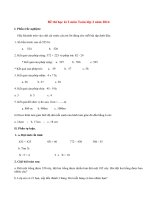 Đề thi học kì 2 môn Toán lớp 2 có đáp án năm 2014