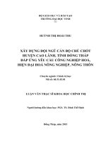 Xây dựng đội ngũ cán bộ chủ chốt huyện cao lãnh, tỉnh đồng tháp đáp ứng yêu cầu công nghiệp hóa, hiện đại hóa nông nghiệp, nông thôn 