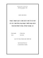 Thực hiện quy chế dân chủ ở cơ ở các trường đại học trên địa bàn thành phố vinh, tỉnh nghệ an 