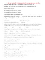 Đề thi thử tốt nghiệp THPT môn Sinh có đáp án năm 2014 (P7)