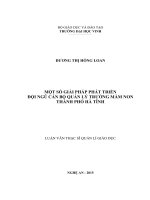 Một số giải pháp phát triển đội ngũ cán bộ quản lý trường mầm non thành phố hà tĩnh 