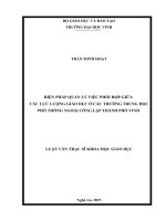 Biện pháp quản lý việc phối hợp giữa các lực lượng giáo dục ở các trường trung học phổ thông ngoài công lập thành phố vinh 