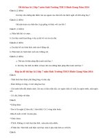 Đề thi học kì 2 lớp 7 môn Sinh năm 2014 - THCS Bình Giang