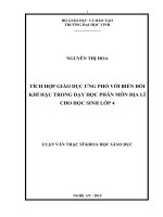 Tích hợp giáo dục ứng phó với biến đổi khí hậu trong dạy học phân môn địa lí cho học sinh lớp 4 