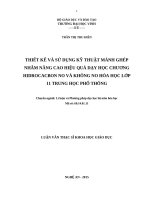 hiết kế và sử dụng kỹ thuật mảnh ghép nhằm nâng cao hiệu quả dạy học chương hiđrocacbon no và không no hóa học 11 trung học phổ thông 
