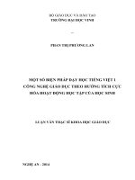 Một số biện pháp dạy học tiếng việt 1 công nghệ giáo dục theo hướng tích cực hóa hoạt động học tập của học sinh 
