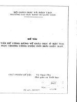 Vấn đề công bằng về giáo dục ở bậc đại học trong công cuộc đổi mới hiện nay
