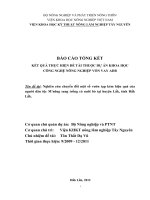 Nghiên cứu chuyển đổi một số vườn tạp kém hiệu quả của người dân tộc m’nông sang trồng cỏ nuôi bò tại huyện lắk, tỉnh đắk lắk 