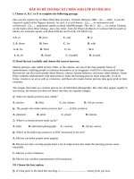 Đề thi học kì 2 môn Anh lớp 10 có đáp án năm 2014 (P8)