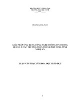 Giải pháp ứng dụng công nghệ thông tin trong quản lí các trường THCS thành phố vinh, tỉnh nghệ an 