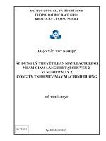 ÁP DỤNG LÝ THUYẾT LEAN MANUFACTURING NHẰM GIẢM LÃNG PHÍ TẠI CHUYỀN MAY 2, XÍ NGHIỆP MAY 2, CÔNG TY TNHH MTV MAY MẶC  BÌNH DƯƠNG - LV ĐẠI HỌC BÁCH KHOA