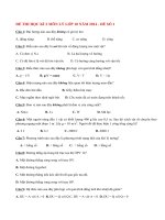 Đề thi học kì 2 lớp 10 môn Lý năm 2014 (P1)