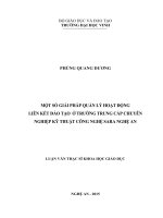 Một số giải pháp quản lí hoạt động liên kết đào tạo ở trường trung cấp chuyên nghiệp kỹ thuật công nghệ sara nghệ an 