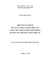 Một số giải pháp quản lý chất lượng đội ngũ giáo viên trung học phổ thông huyện yên thành, tỉnh nghệ an 