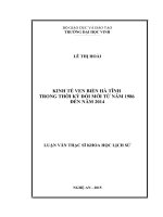 Kinh tế ven biển hà tĩnh trong thời kỳ đổi mới từ năm 1986 đến năm 2014 