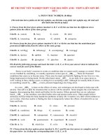 Đề thi thử tốt nghiệp THPT môn Anh năm 2014 THPT Liễn Sơn (P1)