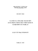 Vai trò của tổng đội thanh niên xung phong trong phát triển kinh tế xã hội miền tây nghệ an 