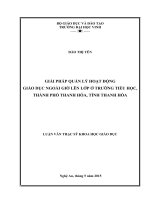 Giải pháp quản lý hoạt động giáo dục ngoài giờ lên lớp ở trường tiểu học, thành phố thanh hóa, tỉnh thanh hóa 