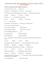 Đề thi thử đại học môn Anh khối D,A1 THPT Tây Thụy Anh, Thái Bình