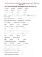 Đề thi thử vào lớp 10 môn Tiếng Anh năm 2014 THCS Bình Sơn