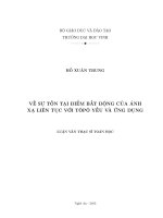 Về sự tồn tại điểm bất động của ánh xạ liên tục với tôpô yếu và ứng dụng 