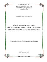 Một số biện pháp phát triển đội ngũ cán bộ quản lý ở các trung tâm giáo dục thường xuyên tỉnh đăk nông 