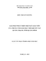 Giải pháp phát triển đội ngũ giáo viên của trung tâm trẻ khuyết tật quảng trạch, tỉnh quảng bình 