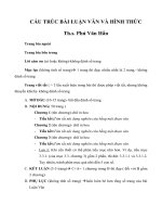 CẤU TRÚC BÀI LUẬN VĂN VÀ HÌNH THỨC