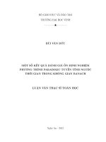 Một số kết quả đánh giá ổn định nghiệm phương trình parabolic tuyến tính ngược thời gian trong không gian banach 