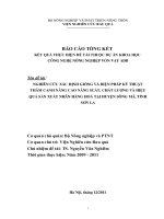 Nghiên cứu xác định giống và biện pháp kỹ thuật thâm canh nâng cao năng suất, chất lượng và hiệu quả sản xuất nhãn hàng hoá tại huyện sông mã tỉnh sơn la 