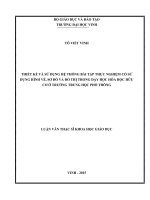 Thiết kế và sử dụng hệ thống bài tập thực nghiệm có sử dụng hình vẽ, sơ đồ và đô thị trong dạy học hóa học hứu cơ ở trường trung học phổ thôn 