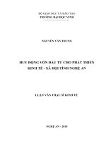 Huy động vốn đầu tư cho phát triển kinh tế   xã hội tỉnh nghệ an 