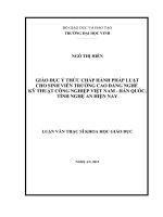 Giáo dục ý thức chấp hành pháp luật cho sinh viên trường cao đẳng nghề kỹ thuật công nghiệp việt   hàn quốc, tỉnh nghệ an hiện nay 