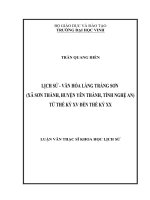 Lịch sử   văn hóa làng tràng sơn (xã sơn thành, huyện yên thành, tỉnh nghệ an) từ thế kỷ XV đến thế kỷ XX 