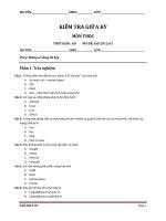 Đề thi giữa kỳ tin đại cương   đề 01