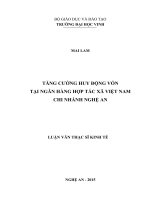Tăng cường huy động vốn tại ngân hàng hợp tác xã việt nam chi nhánh nghệ an 