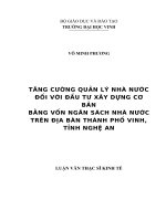 Tăng cường quản lý nhà nước đối với đầu tư xây dựng cơ bản bằng vốn ngân sách nhà nước trên địa bàn thành phố vinh, tỉnh nghệ an 