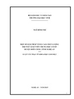Một số giải pháp nâng cao chất lượng đội ngủ giáo viên trung học cơ sở huyện diễn châu, tỉnh nghệ an 