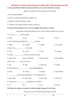 Đề thi học kì 2 lớp 6 môn tiếng Anh năm 2014 - THCS Nhuế Dương