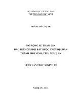 Mở rộng sự tham gia bảo hiểm xã hội bắt buộc trên địa bàn thành phố vinh, tỉnh nghệ an 