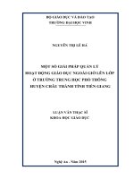 Một số giải pháp quản lý hoạt động giáo dục ngoài giờ lên lớp ở trường trung học phổ thông huyện châu thành tỉnh tiền giang 