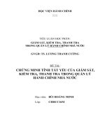 CHỨNG MINH TÍNH tất yếu của GIÁM sát, KIỂM TRA, THANH TRA TRONG QUẢN lý HÀNH CHÍNH NHÀ nước  