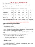 Đề thi học kì 2 môn Địa lớp 10 có đáp án năm 2014 (P5)