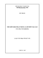 Thế giới nghệ thuật trong xa xôi thôn ngựa già của ma văn kháng 