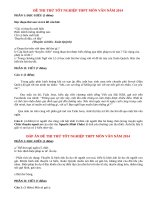 Đề thi thử tốt nghiệp THPT môn Văn có đáp án năm 2014 (P8)