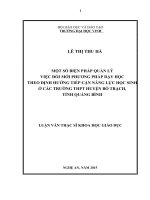 Một số biện pháp quản lí việc đổi mới phương pháp dạy học theo định hướng tiếp cận năng lực học sinh ở các trường trung học phổ thông huyện bố trạch, tỉnh quảng bình 