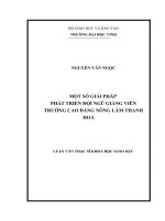 Một số giải pháp phát triển đội ngủ giảng viên trường cao đẳng nông lâm thanh hóa 