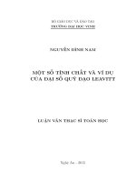 Một số tính chất và ví dụ của đại số quỹ đạo leavitt 