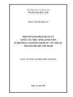 Một số giải pháp quản lý công tác học sinh, sinh viên ở trường cao đẳng kinh tế   kỹ thuật thành phố hồ chí minh 