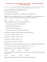 Đề thi thử tốt nghiệp THPT môn Hóa năm 2014 THPT Nguyễn Đình Chiểu